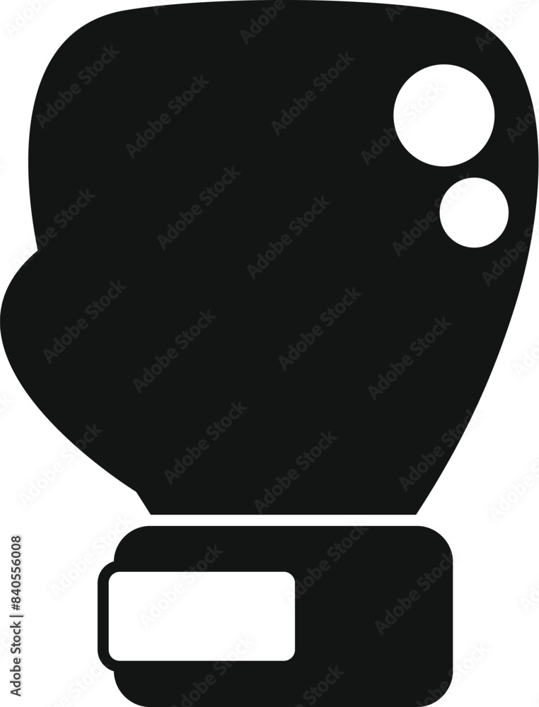 Wall mural black silhouette of a classic boxing glove isolated on white background