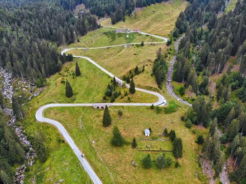Passo di Pramollo road in Italy