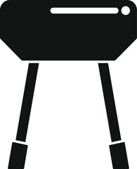 Vector illustration of a simple black bbq grill silhouette, perfect for icons or design elements