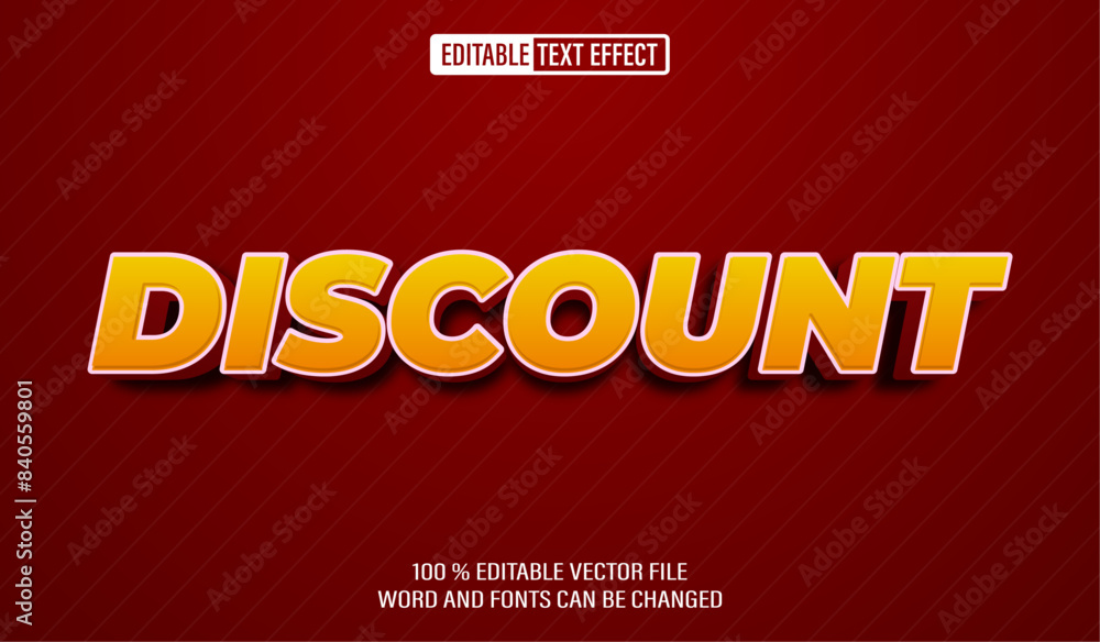 Poster editable 3d text style effect - discount text effect template