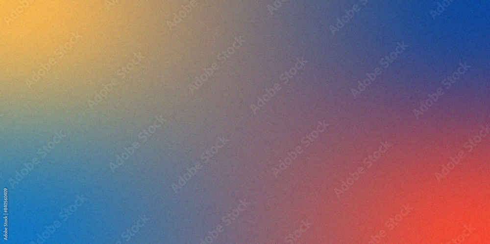 Poster Abstract Red orange grainy gradient noise texture effect. Gradient background with glowing rough grain, noise, and bright spots. Empty space grainy noise grungy texture.