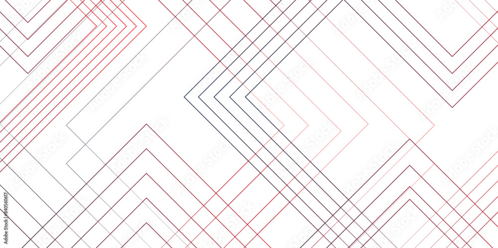 Aufkleber abstract white red and blue futuristic architecture concept with geometric connection of lines. geom