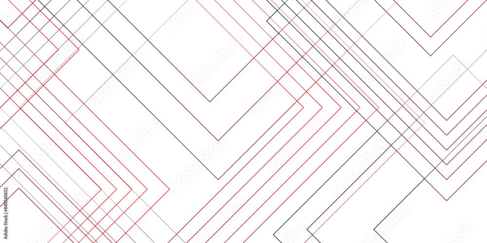 Aufkleber abstract white red and blue futuristic architecture concept with geometric connection of lines. geom