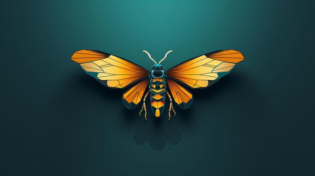 Mandible insect flat design front view entomology theme animation vivid