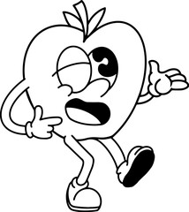 apple vintage character outline 5