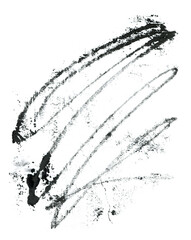 Expression of black and white spots. Abstract drawing with a wide brush and roller, illustration for background