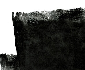 Expression of black and white spots. Abstract drawing with a wide brush and roller, illustration for background