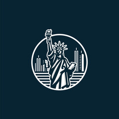 Statue liberty logo vector. EPS 10 editable vector © leonore