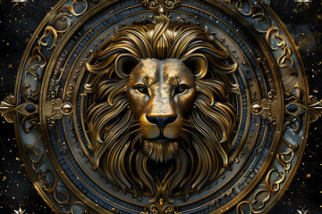 A stunning illustration of the zodiac sign Leo, featuring intricate details and vibrant colors that highlight its majestic symbolism.