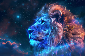 A stunning illustration of the zodiac sign Leo, featuring intricate details and vibrant colors that highlight its majestic symbolism.