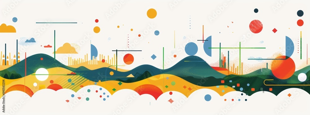 Poster curves and circles. abstract patterns with colors. backgrounds, wallpapers, templates. trendy illust