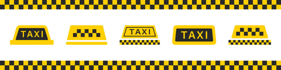 Taxi service icon. Taxi sign, symbol, flat style. Vector illustration © Cezar_911