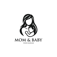 Mom and baby logo vector. EPS 10 editable vector