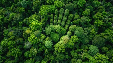 Aerial view of a hand shaped tree canopy