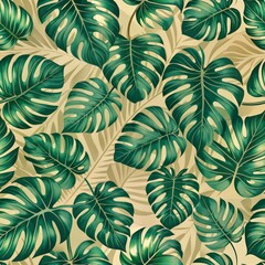 Elegant monstera leaves pattern in a contemporary design.