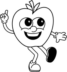 apple vintage character outline 13