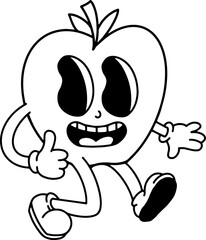 apple vintage character outline 18