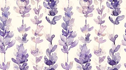 Obraz premium Tiny watercolor lavender sprigs on a soft background for a calming effect