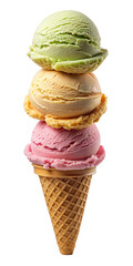 Triple Scoop Ice Cream Cone