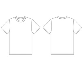 Short Sleeve baby T shirt Tops Technical fashion flat sketch  front and back view  Vector illustration template For kids