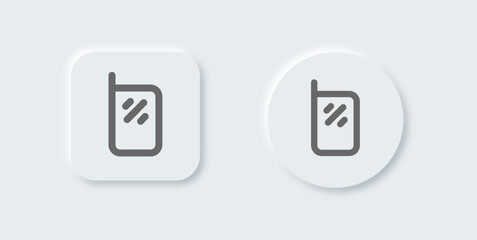 Radio line icon in neomorphic design style. Walkie talkie signs vector illustration.