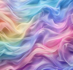 Naklejka premium Colorful rainbow background with soft waves of color, rainbow silk texture, elegant and dreamy design for art