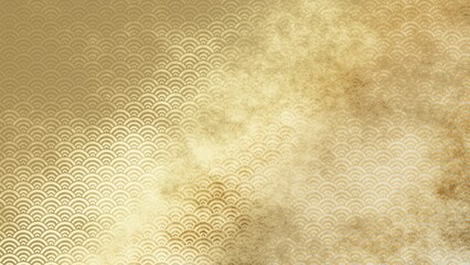 金色の和柄模様・背景