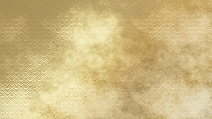 金色の和柄模様・背景