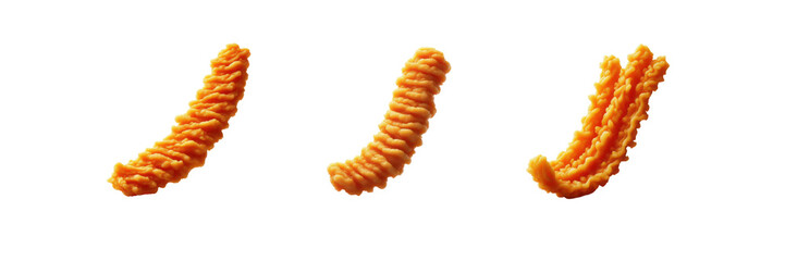 Set of delicious chicken strips isolated over on transparent white background