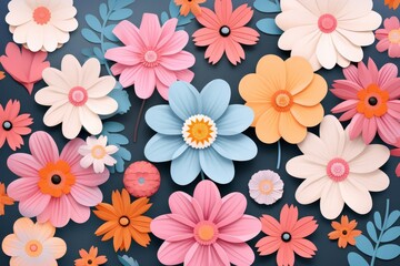 Obraz premium Nectarfilled flower flat design top view spring animation vivid