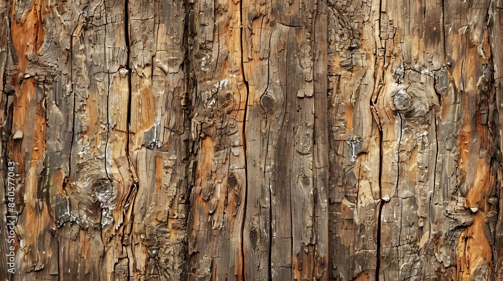 Aufkleber rustic pine tree trunk with rough brown bark texture realistic wooden surface background vertical ti