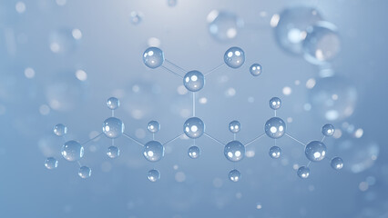 valproate molecular structure 3d, valproic acid, structural chemical formula view from a microscope