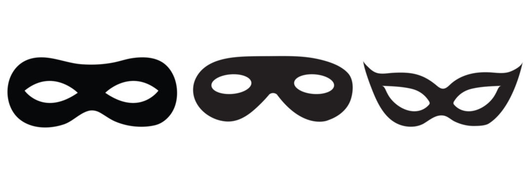Superhero mask or villain face mask eye mask template in vector set