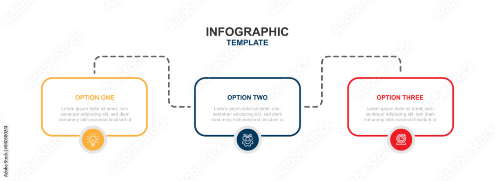 Poster timeline process infographic template vector with line style and 3 step can be used for workflow, bu