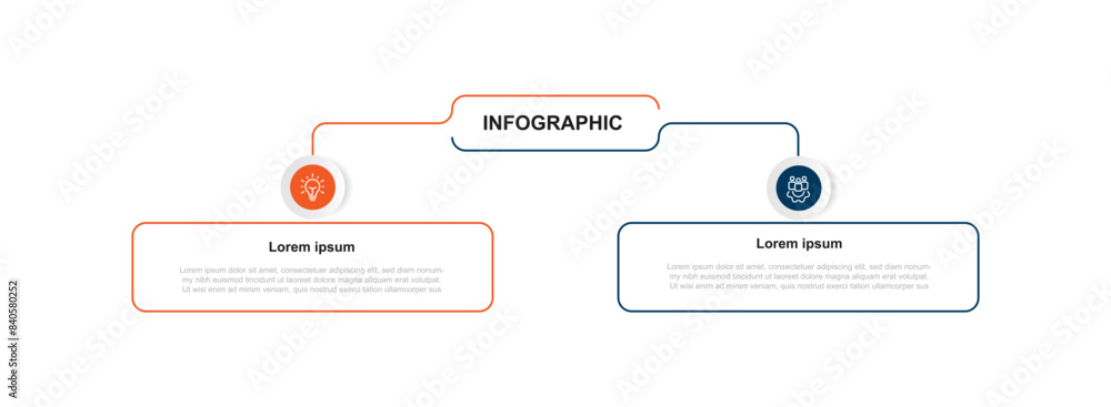 Poster 2 step line square infographic template vector