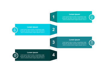 Vector template infographic element with 4 step can be used for workflow, business information, presentation data or web graphic design 