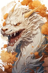 Painting and design of ancient dragon suitable for background, design, art or wallpaper.