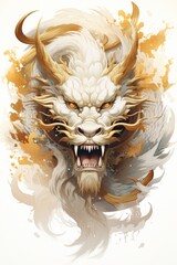 Painting and design of ancient dragon suitable for background, design, art or wallpaper.