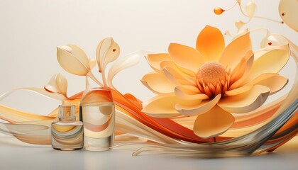 Pheromone release flat design side view nature 3D render Tetradic color scheme