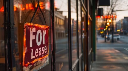 Closed Storefront With For Lease Sign Highlighting Available Retail Space