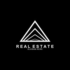 Minimalist real estate logo. Modern house real estate logo design. Flat Vector Logo Design Template Elements for Realestate Construction Architecture Building Logo.