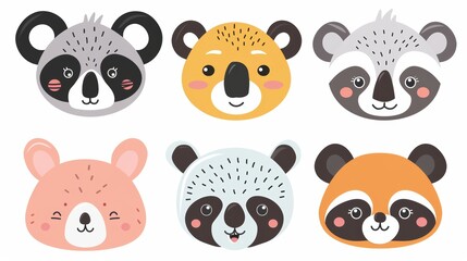 Stock illustration of cute funny cartoon animals. Ideal for baby showers, greetings, and invitations.
