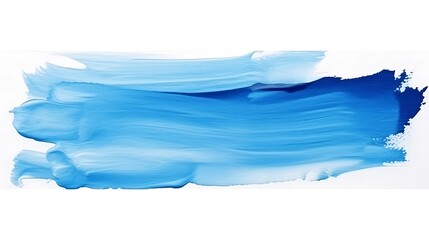 Blue stroke of paint isolated on withe background 