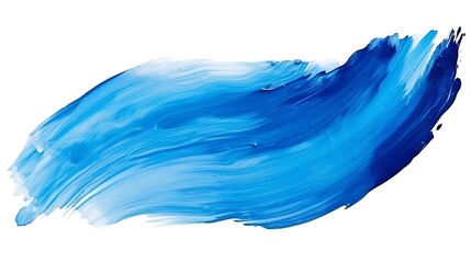 Blue stroke of paint isolated on withe background 