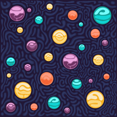 Abstract planets pattern vector illustration