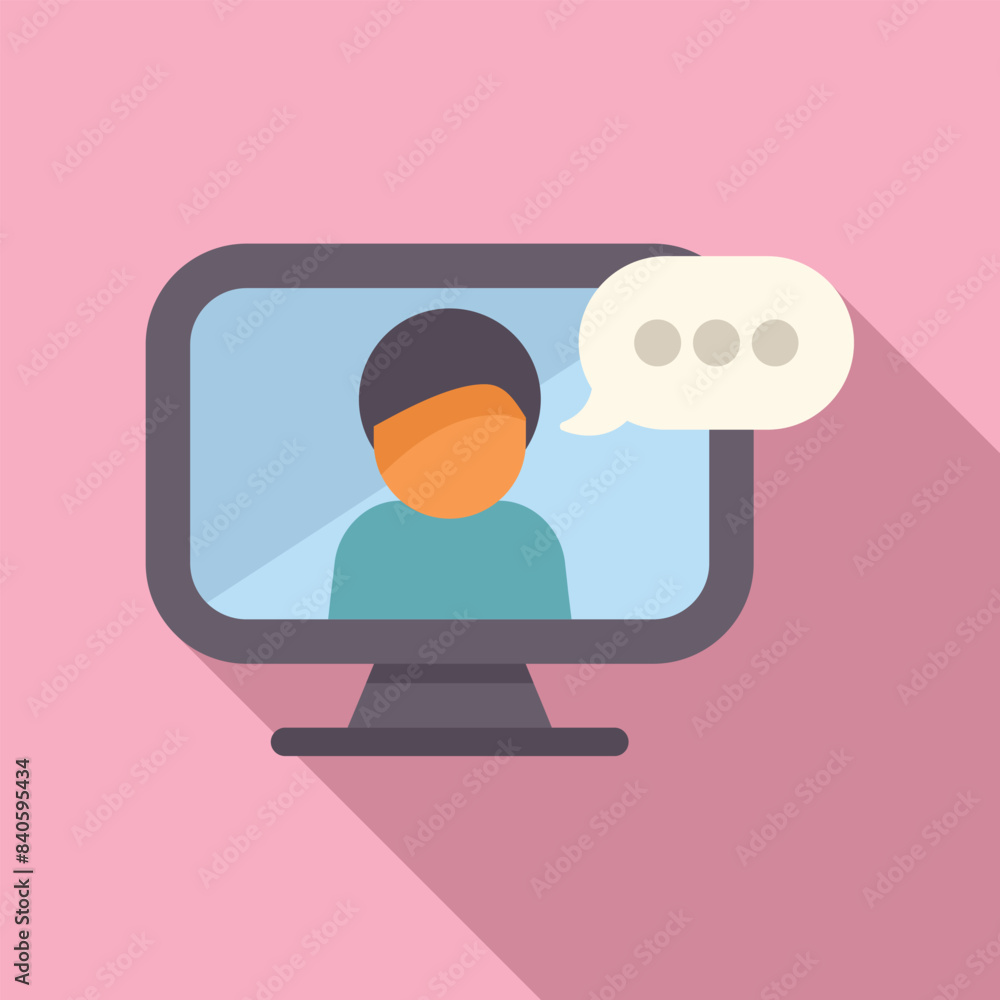 Poster modern flat design vector illustration of online communication concept with virtual conversation, co