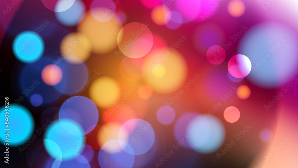 Poster bokeh lights. abstract blurred background. vibrant defocused light effect. vector illustration.