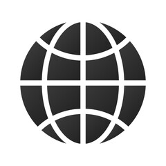 Web globe dark theme web ui ux communication minimal vector icon