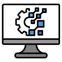 Computer Tech  Icon Element For Design