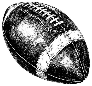 recommend clip art: american football ball illustration in black, isolated 